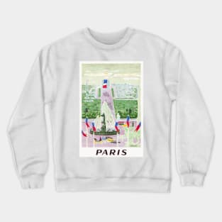 Paris France Vintage Poster Crewneck Sweatshirt